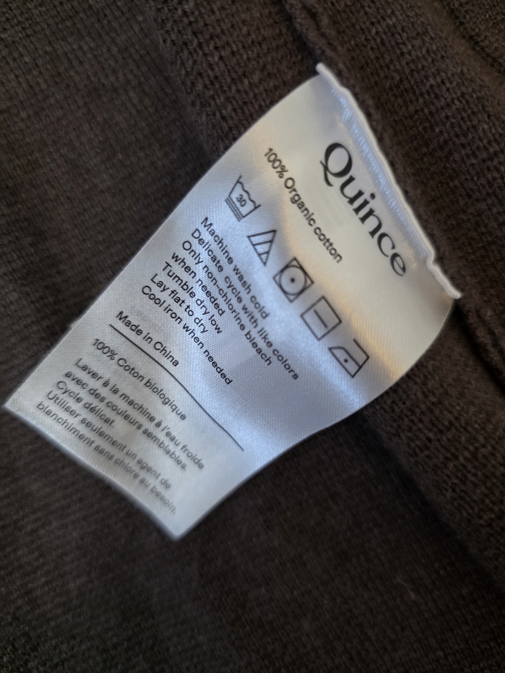 Quince 100% Organic Cotton Knit Blazer Heather Brown Large - Picture 6 of 6